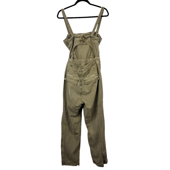 FREE PEOPLE Small Go West Utility Jumpsuit in Moss Revolve Open Back Cargo S - Picture 11 of 16